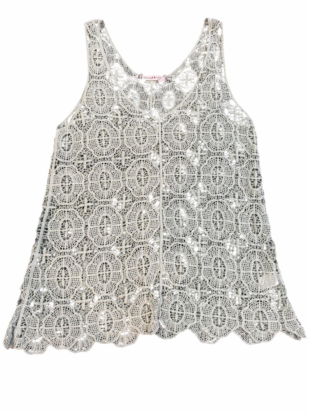 Chelsea & Violet Crochet Lace Tank‎ Top Light Mint Green